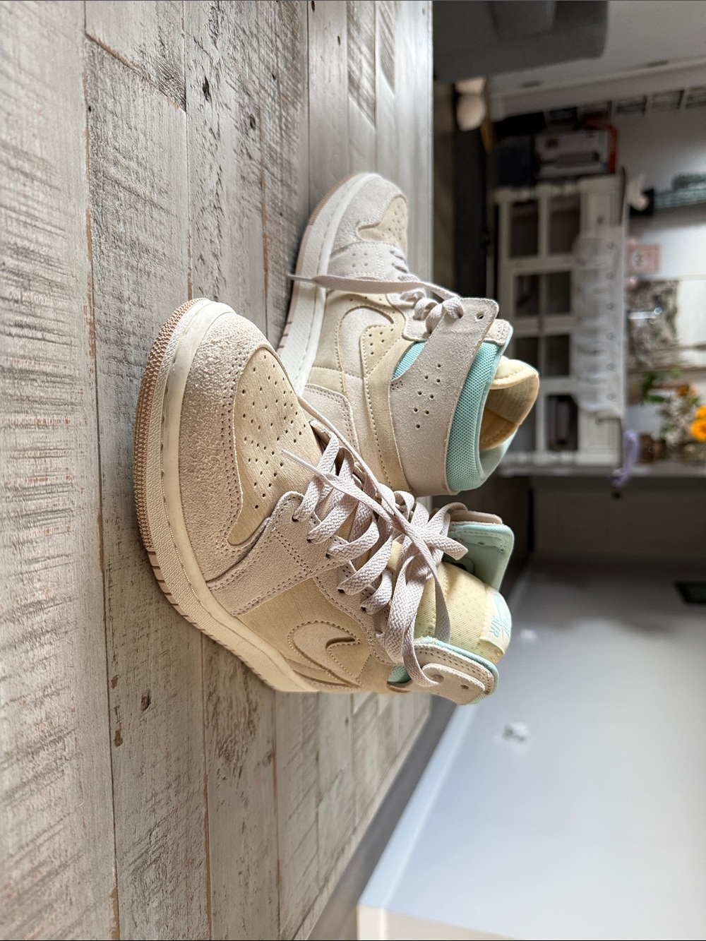 Nike Cream and Mint High-Top Sneakers